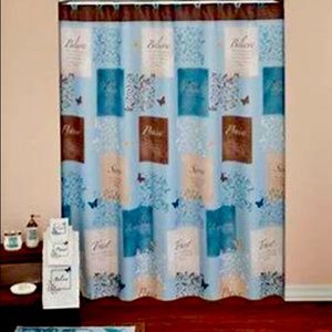 Fabric Shower Curtain that is Scripture Themed